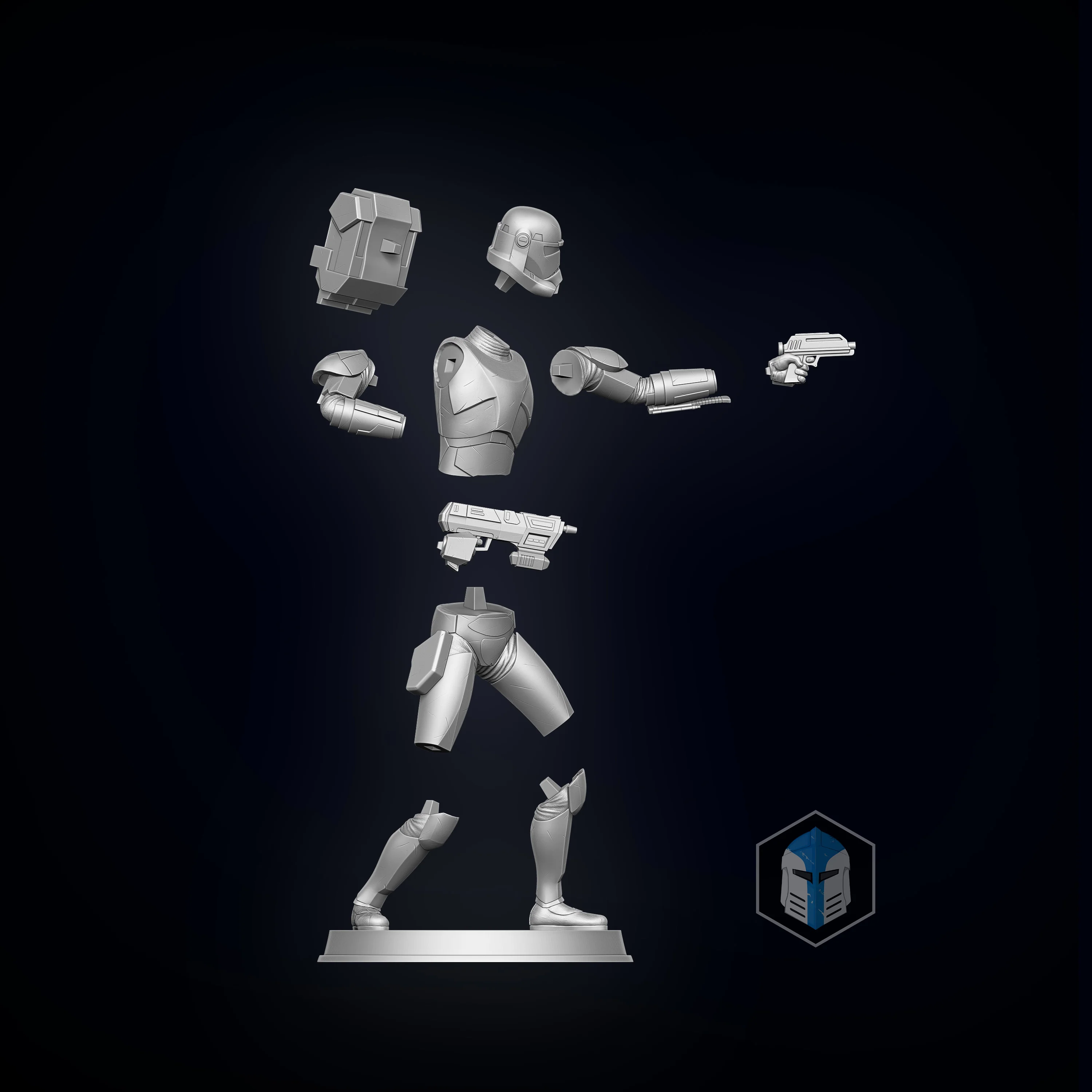 Bad Batch Hunter Figurine - Pose 2 - 3D Print Files - Image 6