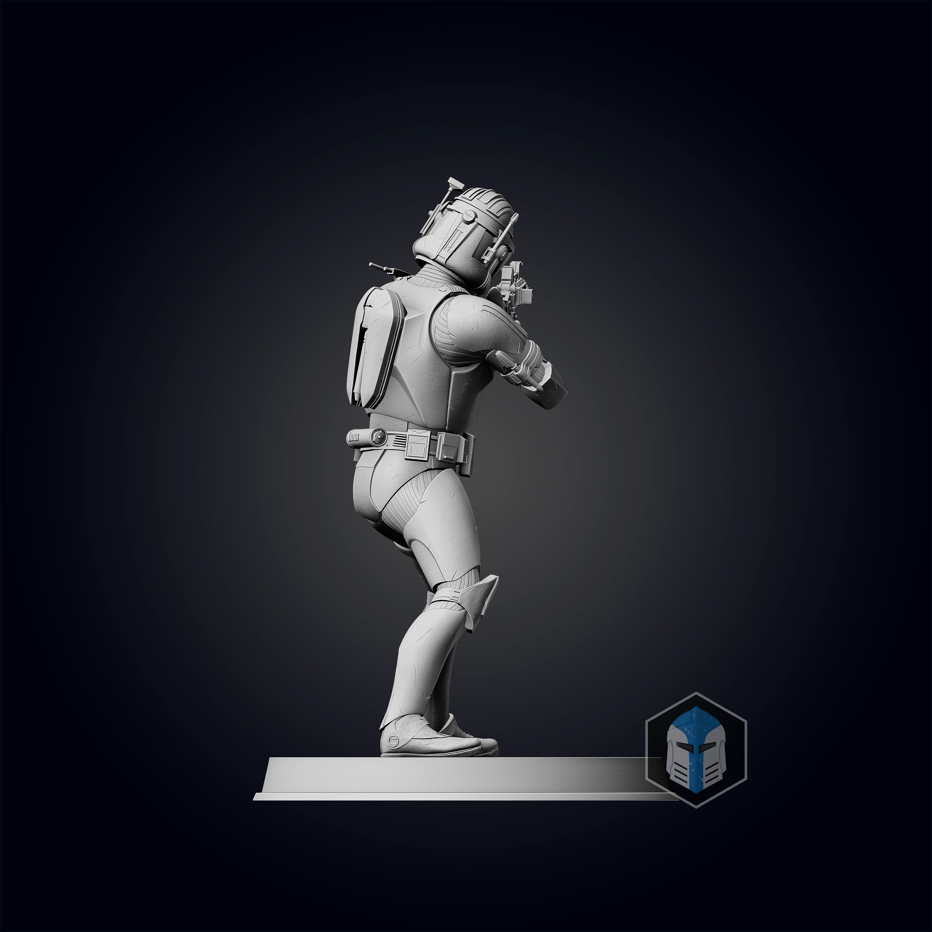 Commander Cody Figurine - Pose 2 - 3D Print Files - Image 4