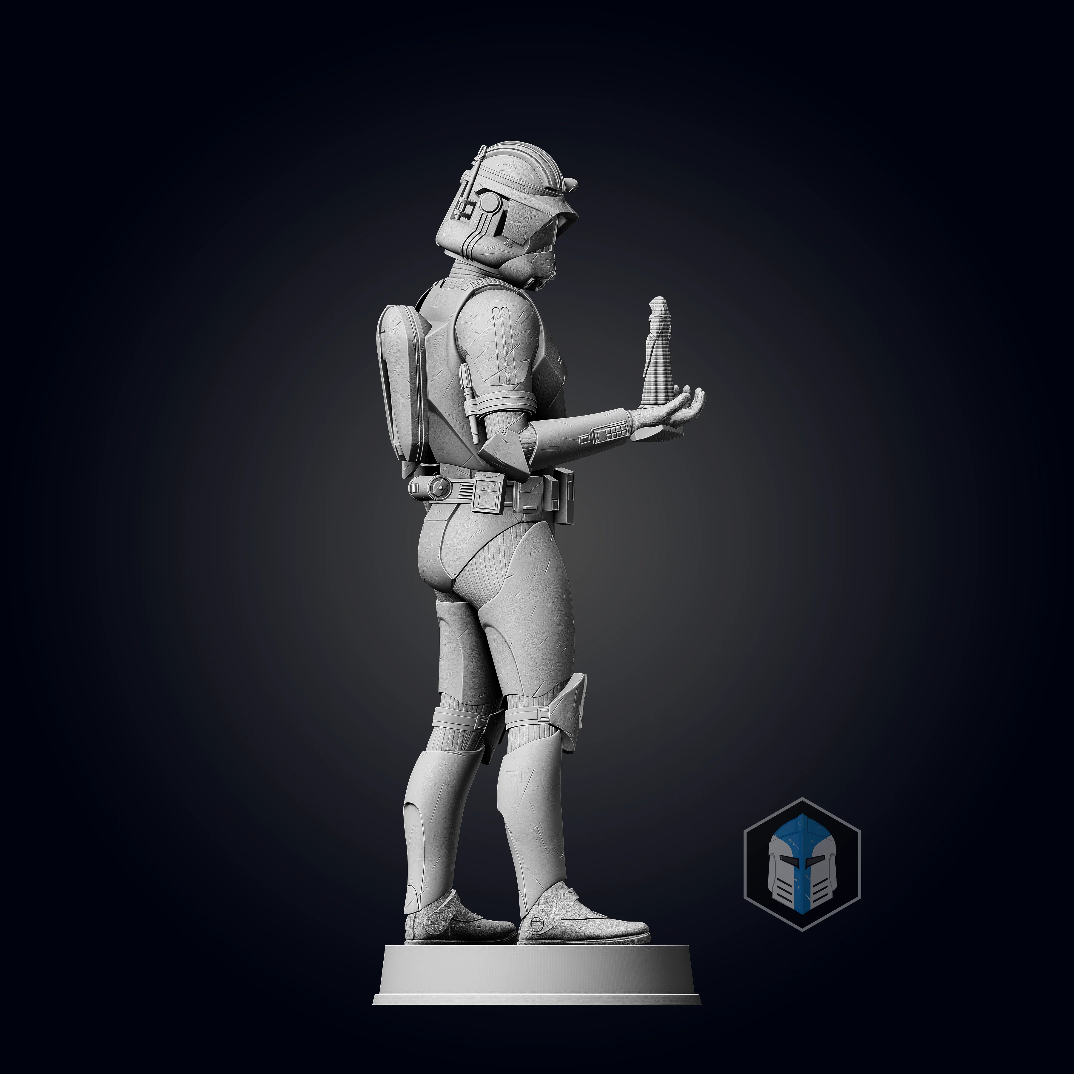 Commander Cody Figurine - Pose 4 - 3D Print Files - Image 4