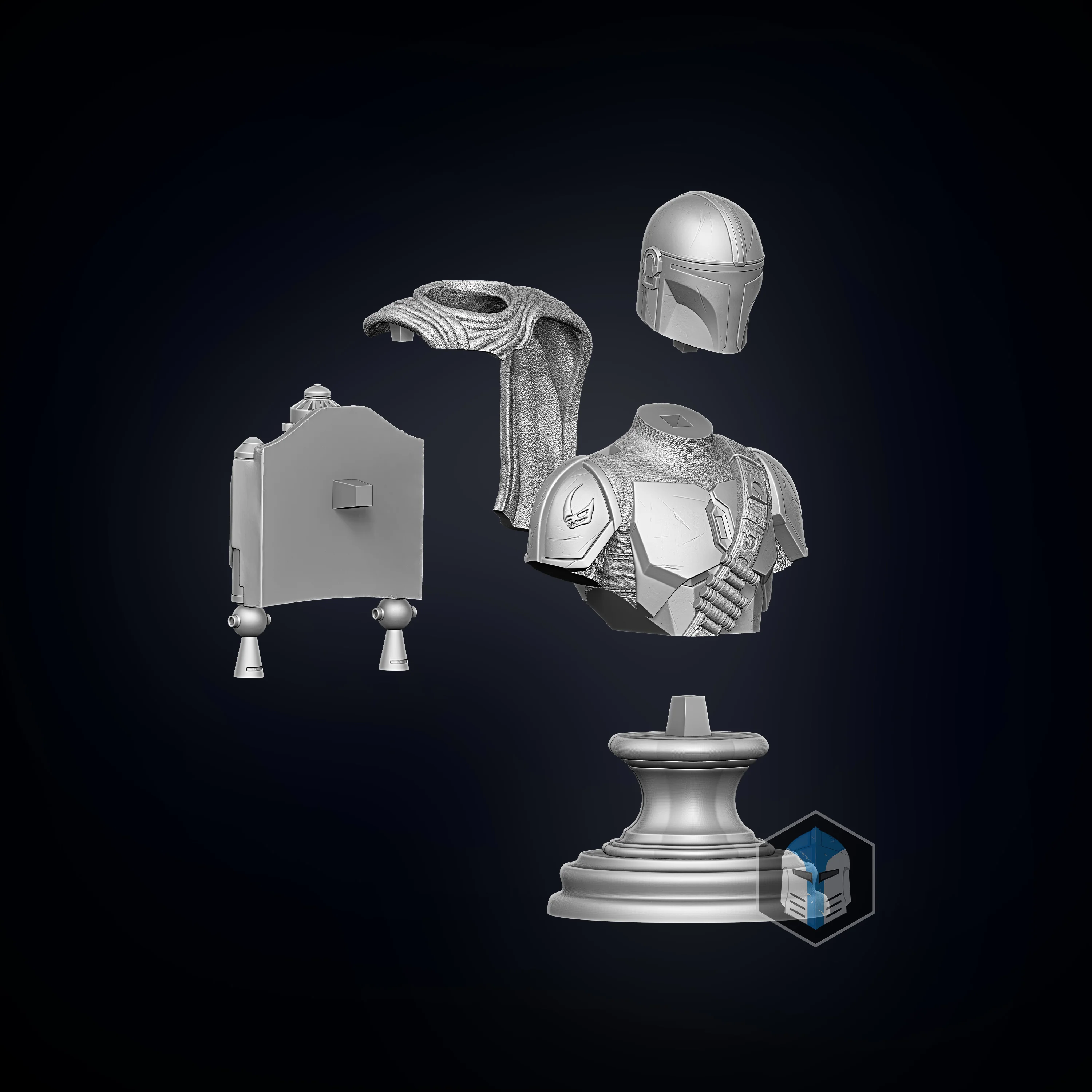 Mando Bust - 3D Print Files - Image 7